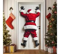 Bannière de porte « Joyeux Noël » avec le Père, grande bannière for porche (90 x 180 cm), décorations de Noël amusantes, for porte d'entrée, mur, intérieur ou extérieur.(#1)