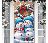 Bannière de porte « Joyeux Noël » avec le Père, grande bannière for porche (90 x 180 cm), décorations de Noël amusantes, for porte d'entrée, mur, intérieur ou extérieur.(#6)