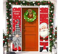 Bannière de Porte Joyeux Noël - Décorations Extérieures pour Noël - Banderole Merry Christmas