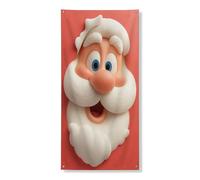 Bannière de porte Merry Santa Claus - Décoration de vacances pour fêtes de Noël - Décoration saisonnière intérieure ou extérieure - 91,4 x 183 cm