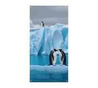 Bannière de porte « Penguins On The Iceberg » - Décoration de fête pour intérieur et extérieur