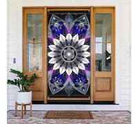 Bannière de porte rectangulaire imprimée mandala à suspendre - Rideau de porte en tissu pour décoration d'intérieur et d'extérieur