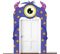 Bannière de porte sur le thème des monstres mignons - Décoration de fête d'anniversaire - Bannière de porche sur le thème de dessin animé - Toile de fond à suspendre pour anniversaire, fête prénatale