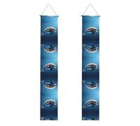 Bannière de porte unique avec impression 3D en forme de dauphin pour intérieur ou extérieur, pour porte d'entrée, jardin et décorations de fête