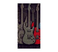 Bannière de protection de porte à motif guitare 90 x 180 cm - Bannières de fête saisonnières - Panneau de bienvenue vertical - Décoration de porte à suspendre pour porche, entrée, jardin