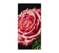 Bannière de protection de porte avec motif de roses et de nombreux éventails - 90 x 180 cm - Panneau de bienvenue saisonnier - Décoration verticale à suspendre pour porche, entrée, jardin