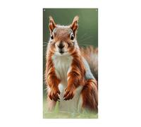 Bannière de protection de porte en forme d'écureuils mignons 90 x 180 cm - Bannières de fête saisonnières - Panneau de bienvenue vertical - Décoration de porte à suspendre pour porche, entrée, jardin