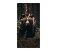 Bannière de protection de porte ours dans un arbre 90 x 180 cm - Bannières de fête saisonnières - Panneau de bienvenue vertical - Décoration de porte à suspendre pour porche, entrée, jardin