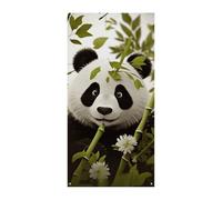 Bannière de protection de porte Panda 90 x 180 cm - Bannières de fête saisonnières - Panneau de bienvenue vertical - Décoration de porte à suspendre pour porche, entrée, jardin