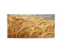 Bannière de récolte de blé pour extérieur et intérieur - Toile de fond d'anniversaire - Fournitures de décoration de fête - Fond photo avec œillets - Bannière murale personnalisée