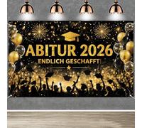 Bannière de remise de diplôme ABI 2026 - Bannière pour diplôme 2026 - 180 x 110 cm - Décoration de remise de diplôme et réussite d'examen - Noir
