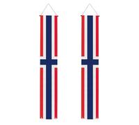 Bannière de remise de diplôme avec drapeau norvégien, inscription « Class of 2025 » - Panneau de porche à suspendre - Style 919