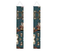 Bannière de remise de diplôme imprimée hiboux sur des branches d'arbre, inscription « Class of 2025 Congrats » - Fournitures de fête à suspendre - Style 1039