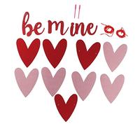 Bannière de Saint-Valentin en forme de cœur, « Be Mine », guirlande de cœurs rouges et roses brillants, accessoires décoratifs pour la maison et le bureau, sensation romantique en
