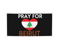 Bannière de soutien de Beyrouth (2 x 4 pi) - Décoration de Noël avec système de suspension sécurisé