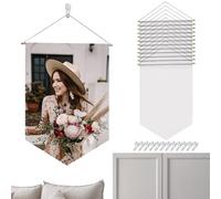 Bannière de sublimation vide - Feuille d'impression DIY Tissu artisanal Drapeau d'affichage blanc double face | Panneau textile résistant à la chaleur pour la décoration de maison, cour, festival