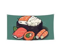 Bannière de sushi endormi - Décoration de fête d'anniversaire - Photographie - Bannières et panneaux - Décoration murale - Fournitures de fête - 177,8 x 88,9 cm
