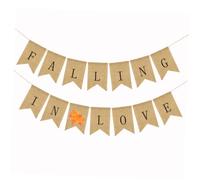 Bannière de Thanksgiving Falling In Love, Guirlande en Lin Khaki