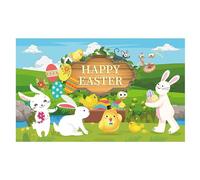 Bannière De Toile De Fond Pour Fête De Pâques, Toile De Fond Pour Photo De Pâques - Oeufs De Lapin De Pâques De Printemps Et Signe De Poussin,Bannières De Pâques 180x110cm Pour L'extérieur, Accessoire