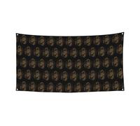 Bannière de vacances à suspendre avec 4 trous métalliques pour améliorer les vibrations festives n'importe où