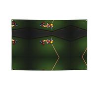 Bannière de vacances de billard imprimée pour les fêtes de vacances et les décorations de cérémonie. 180,3 x 119,4 cm