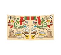 Bannière de vacances de carnaval imprimée de symboles culturels du Portugal, décoration de fête en plein air pour réunions festives à suspendre, toile de fond pour jardin