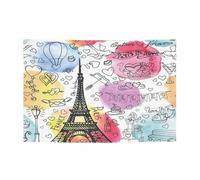 Bannière de vacances de la Tour Eiffel de Paris française résistante à la décoloration 119,4 x 180,3 cm