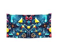 Bannière de vacances de Noël, impression scientifique abstraite, chimie, décoration d'intérieur et d'extérieur pour fête, porche, bar, toile de fond festive à suspendre