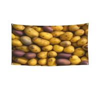 Bannière de vacances de Noël imprimée de nombreuses pommes de terre, décoration d'intérieur ou d'extérieur pour fête, porche, bar, toile de fond festive à suspendre