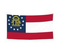 Bannière de vacances de Noël imprimée drapeau de l'État de Géorgie, décoration d'intérieur ou d'extérieur pour fête, porche, bar, toile de fond festive à suspendre