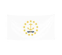 Bannière de vacances de Noël imprimée drapeau de l'État du Rhode Island, décoration d'intérieur ou d'extérieur pour fête, porche, bar, toile de fond festive à suspendre