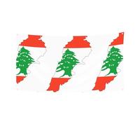 Bannière de vacances de Noël imprimée drapeau du Liban, décoration d'intérieur ou d'extérieur pour fête, porche, bar, toile de fond festive à suspendre