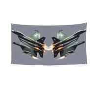 Bannière de vacances de Noël imprimée Jet Fighter, décoration d'intérieur ou d'extérieur pour fête, porche, bar, toile de fond festive à suspendre