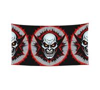 Bannière de vacances fantôme maléfique rouge et noir à suspendre, Halloween, fête de Noël, bannière de rassemblement d'amis, bannière décorative de 177,8 x 88,9 cm