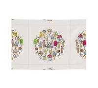 Bannière de vacances imprimée crème glacée adaptée pour les fêtes de vacances et les décorations de cérémonie. 180,3 x 119,4 cm