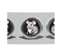 Bannière de vacances imprimée Mouse in the Hole - Convient pour les fêtes de vacances et les cérémonies - 180,3 x 119,4 cm