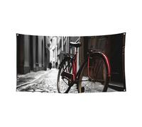 Bannière de vélo de rue - Bannière de décoration de fête d'anniversaire - Photographie - Décorations d'intérieur et d'extérieur - Décoration murale - Fournitures de fête - 177,8 x 88,9 cm