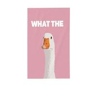 Bannière de vœux minimaliste avec œillets en forme d'oie blanche sur des drapeaux roses pour intérieur ou extérieur - 91 x 152 cm