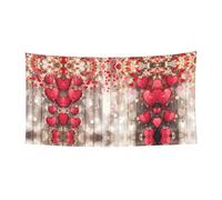 Bannière décorative à motif cœur rouge - Parfaite pour les réunions de famille, les cérémonies de remise de diplôme, la décoration murale de photo - 90 x 180 cm