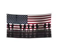 Bannière décorative à motif drapeau américain pour la fête des anciens combattants - Parfait pour les réunions de famille, les cérémonies de remise de diplôme, la décoration murale de photo - 90 x 180