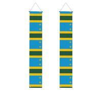 Bannière décorative à motif drapeau du Rwanda - Peut être utilisée à l'intérieur ou à l'extérieur, un incontournable pour les fêtes de remise de diplôme et les célébrations de remise de diplôme