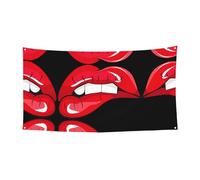 Bannière décorative à motif lèvres rouges - Parfaite pour les réunions de famille, les cérémonies de remise de diplôme, la décoration murale de photo - 90 x 180 cm