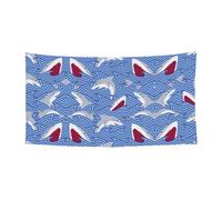 Bannière décorative à motifs de poissons de recherche de nourriture, parfaite pour les réunions de famille, les cérémonies de remise de diplôme, la décoration murale de photo - 90 x 180 cm