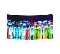 Bannière décorative à motifs tubes à essai chimie - Parfaite pour les réunions de famille, les cérémonies de remise de diplôme, la décoration murale de photo - 90 x 180 cm