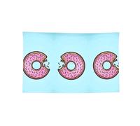 Bannière décorative à quatre trous avec impression beignet - Pour intérieur et extérieur - Décoration de cadeaux amusants - 6 x 0,9 m - 0,9 x 1,5 m
