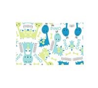 Bannière décorative à quatre trous avec imprimé dinosaure mignon de 6 x 0,9 m / 0,9 x 1,5 m / 1,8 x 1,8 m - Pour intérieur et extérieur