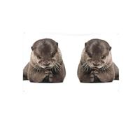 Bannière décorative à quatre trous avec imprimé loutre mignonne - Pour intérieur et extérieur