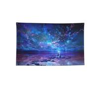 Bannière décorative à quatre trous pour intérieur et extérieur Motif aurores boréales du Nord Lights 6 × 0,9 m x 1,5 m