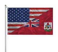 Bannière Décorative Amérique Et Bermudes Triangle Des Bermudes Bannière De Cour Couleurs Éclatantes Drapeaux Décoratifs D'Extérieur Avec Œillets En Laiton Drapeau De Jardin Pour Patio Procession