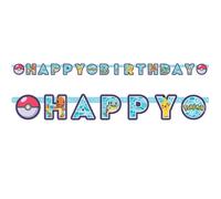 Bannière décorative - AMSCAN - 9904825 - Motif Pokémon - Enfant - Mixte